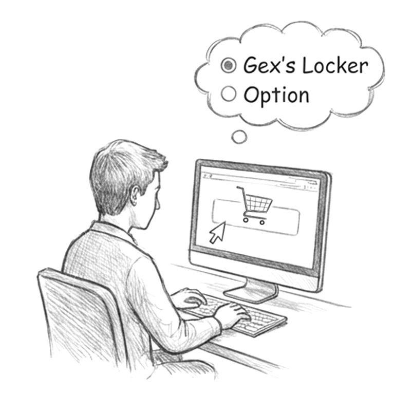 Pas 1 de la compra a Gex's Locker